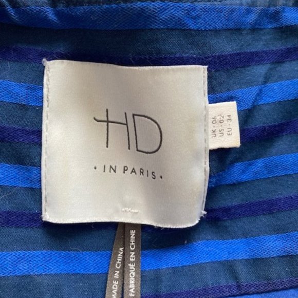 Anthropologie HD In Paris Blue Striped Dress  - Size 2 - Picture 4 of 5